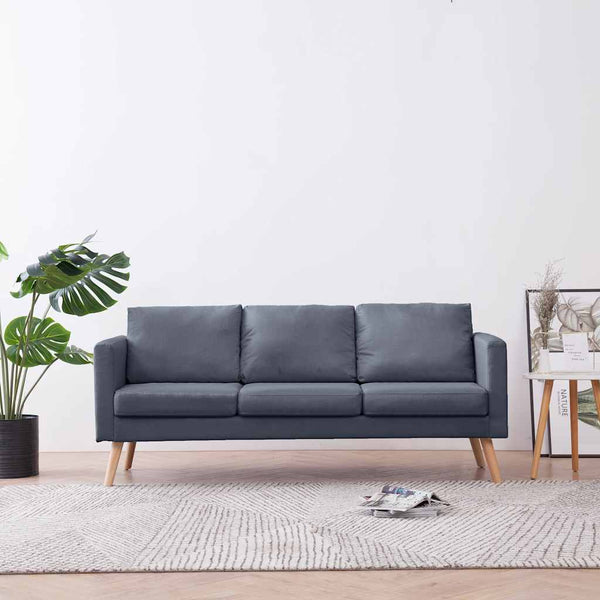 vidaXL 3-Seater Sofa Fabric Dark Grey