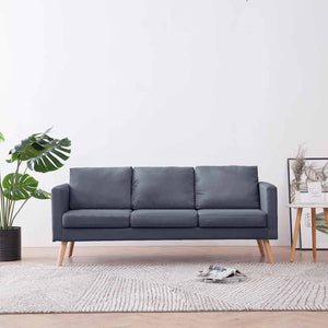 vidaXL 3-Seater Sofa Fabric Dark Grey