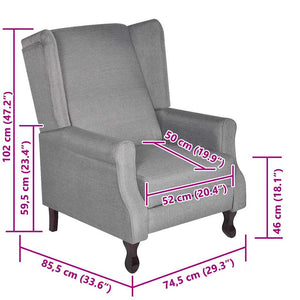 vidaXL Armchair Grey Fabric