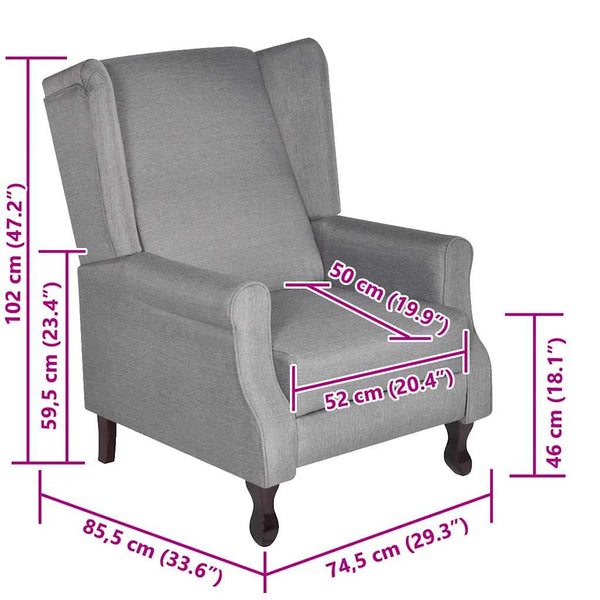 vidaXL Armchair Grey Fabric