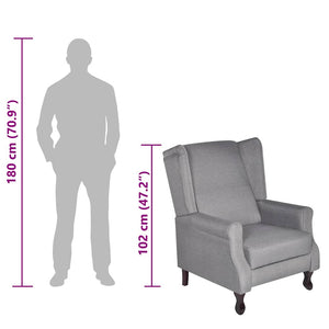 vidaXL Armchair Grey Fabric