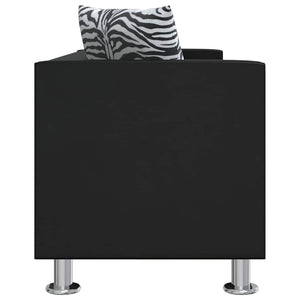 vidaXL 3-Seater Sofa Artificial Leather Black