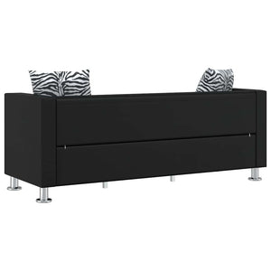 vidaXL 3-Seater Sofa Artificial Leather Black