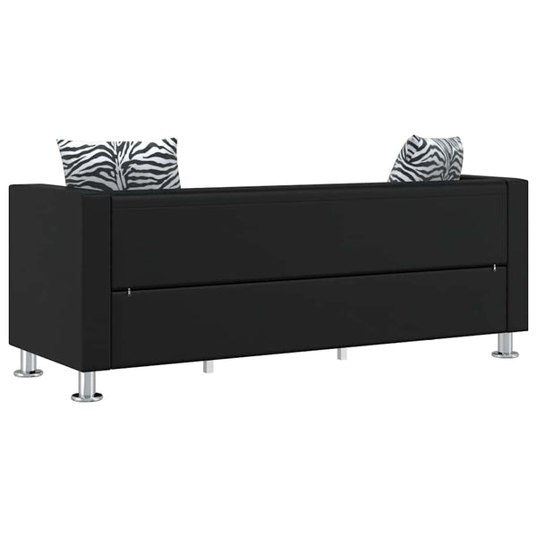 vidaXL 3-Seater Sofa Artificial Leather Black