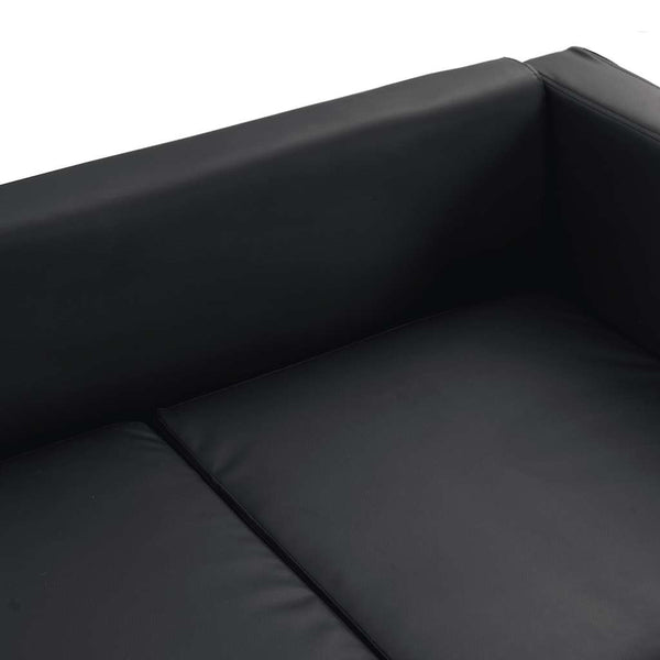 vidaXL 3-Seater Sofa Artificial Leather Black