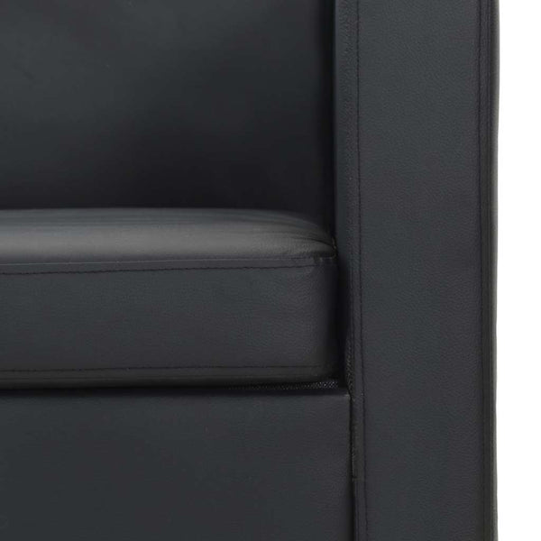 vidaXL 3-Seater Sofa Artificial Leather Black