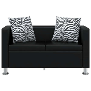 vidaXL 2-Seater Sofa Artificial Leather Black
