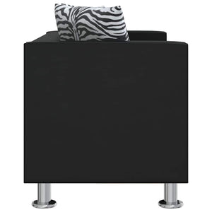 vidaXL 2-Seater Sofa Artificial Leather Black
