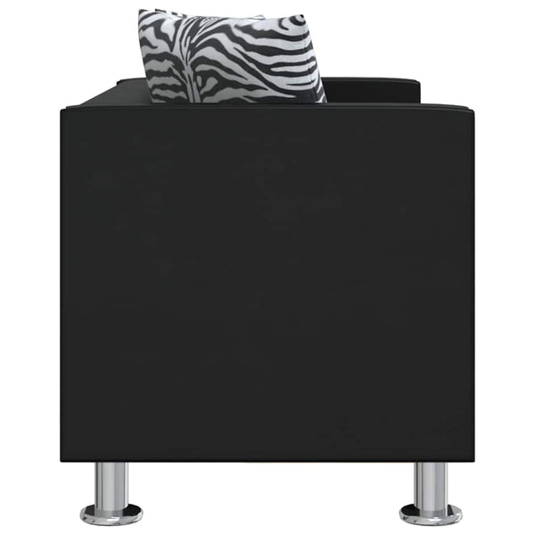 vidaXL 2-Seater Sofa Artificial Leather Black