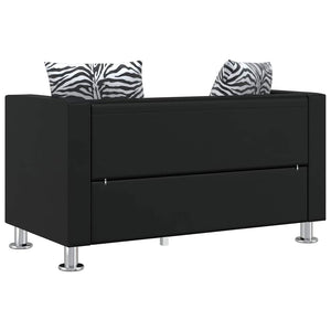 vidaXL 2-Seater Sofa Artificial Leather Black