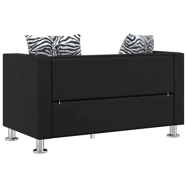 vidaXL 2-Seater Sofa Artificial Leather Black
