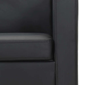 vidaXL 2-Seater Sofa Artificial Leather Black