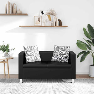 vidaXL 2-Seater Sofa Artificial Leather Black