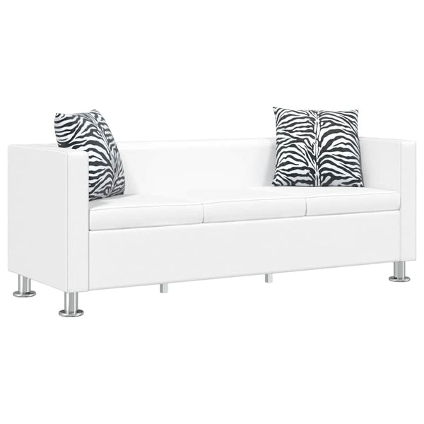 vidaXL 3-Seater Sofa Artificial Leather White