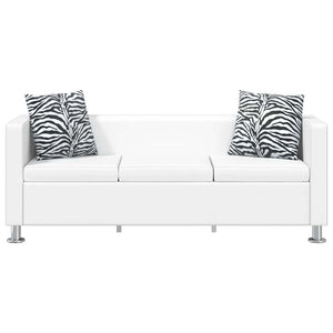 vidaXL 3-Seater Sofa Artificial Leather White