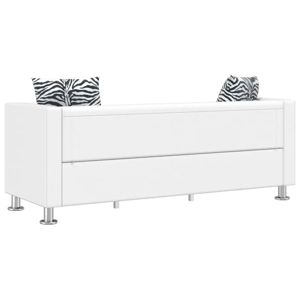 vidaXL 3-Seater Sofa Artificial Leather White
