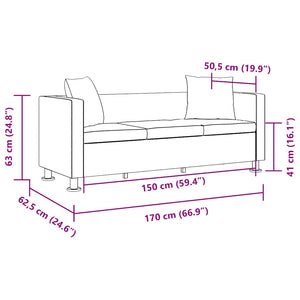 vidaXL 3-Seater Sofa Artificial Leather White