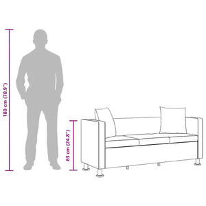 vidaXL 3-Seater Sofa Artificial Leather White