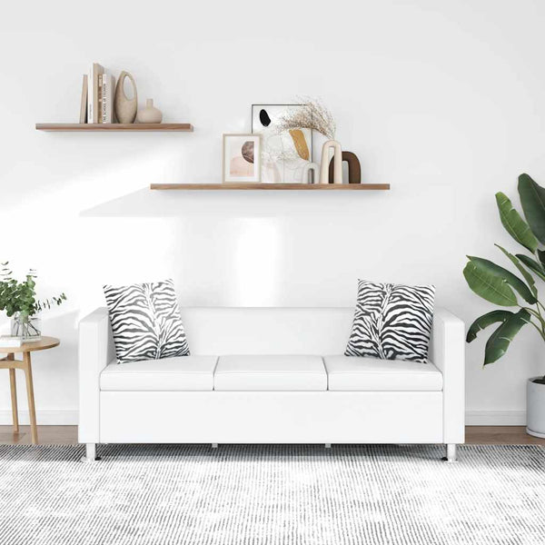 vidaXL 3-Seater Sofa Artificial Leather White