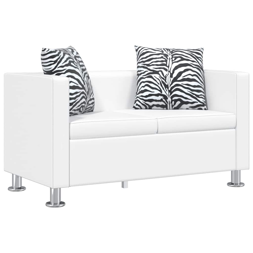 vidaXL 2-Seater Sofa Artificial Leather White