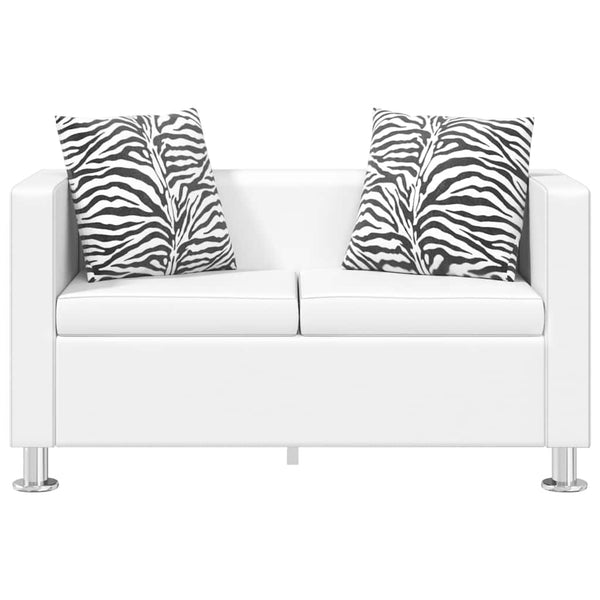 vidaXL 2-Seater Sofa Artificial Leather White