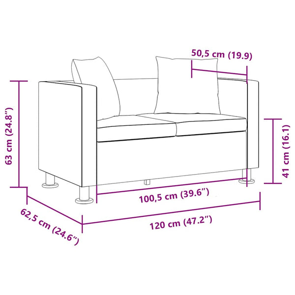 vidaXL 2-Seater Sofa Artificial Leather White