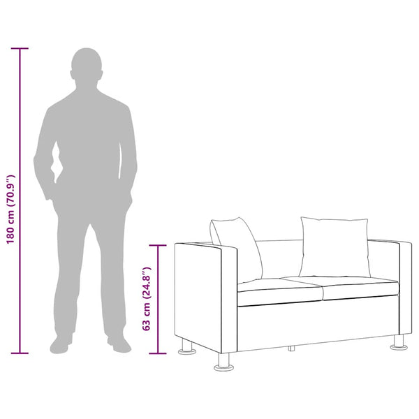 vidaXL 2-Seater Sofa Artificial Leather White
