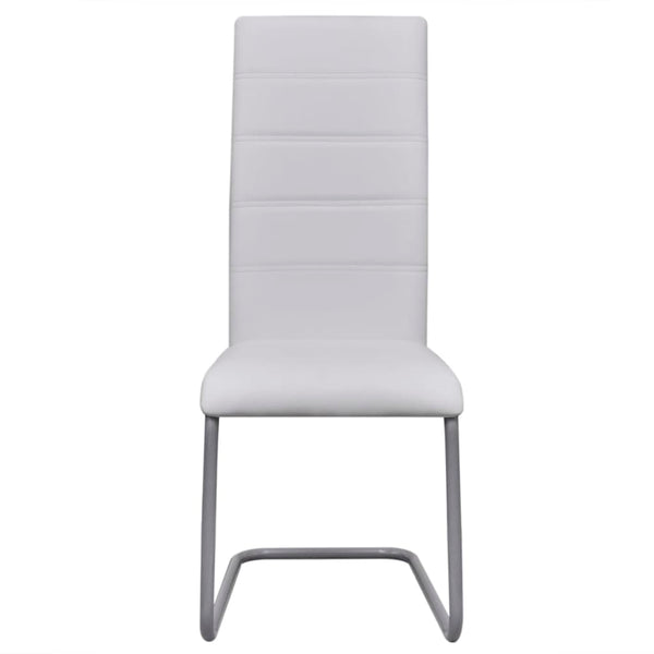 vidaXL Cantilever Chairs 4 pcs. White Faux Leather