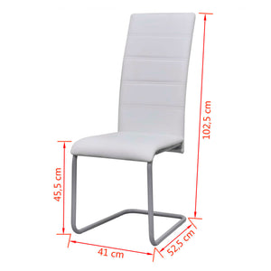 vidaXL Cantilever Chairs 4 pcs. White Faux Leather