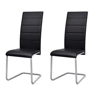 vidaXL Cantilever Chairs 2 pcs Black Faux Leather