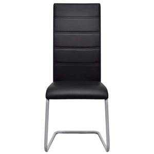 vidaXL Cantilever Chairs 2 pcs Black Faux Leather