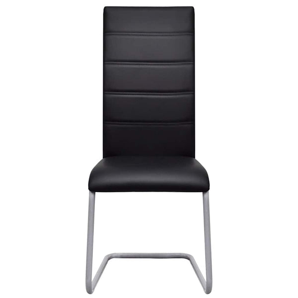 vidaXL Cantilever Chairs 2 pcs Black Faux Leather