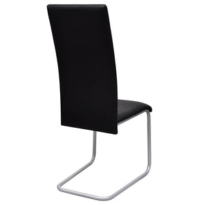vidaXL Cantilever Chairs 2 pcs Black Faux Leather