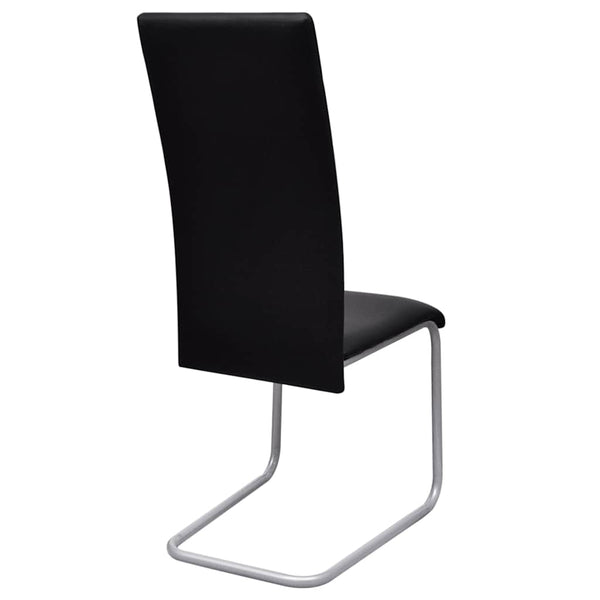 vidaXL Cantilever Chairs 2 pcs Black Faux Leather