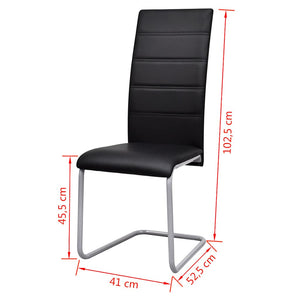 vidaXL Cantilever Chairs 2 pcs Black Faux Leather