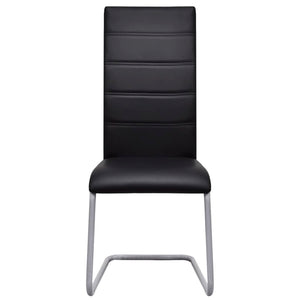 vidaXL Cantilever Chairs 4 pcs Black Faux Leather