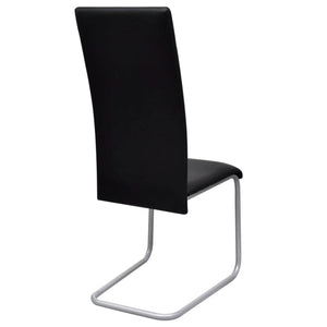 vidaXL Cantilever Chairs 4 pcs Black Faux Leather