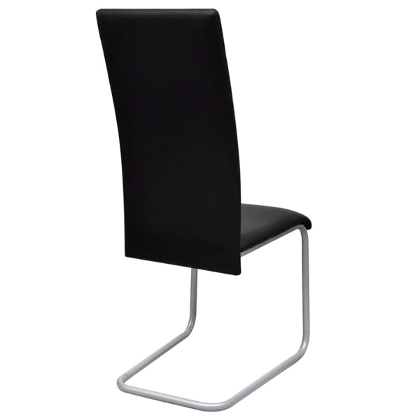 vidaXL Cantilever Chairs 4 pcs Black Faux Leather
