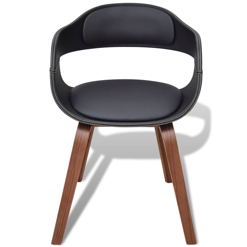 vidaXL Dining Chairs 2 pcs Black Bentwood and Faux Leather