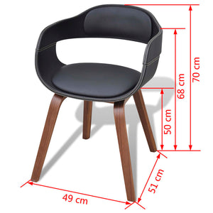 vidaXL Dining Chairs 2 pcs Black Bentwood and Faux Leather