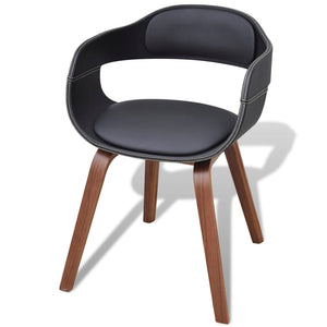 vidaXL Dining Chairs 4 pcs Black Bentwood and Faux Leather