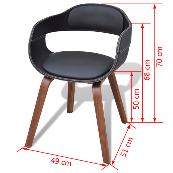 vidaXL Dining Chairs 4 pcs Black Bentwood and Faux Leather