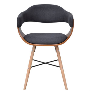 vidaXL Dining Chairs 4 pcs Dark Gray Bentwood and Fabric