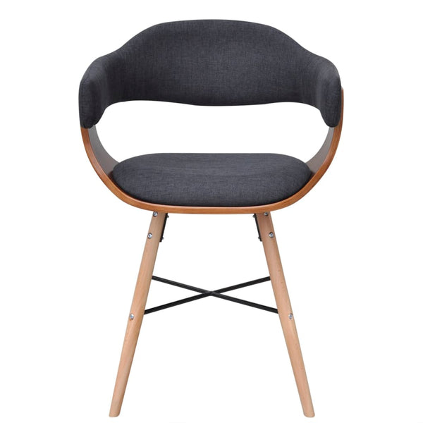 vidaXL Dining Chairs 6 pcs Dark Grey Bentwood and Fabric
