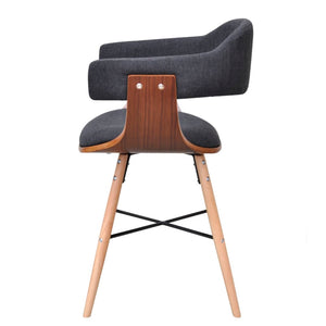vidaXL Dining Chairs 6 pcs Dark Grey Bentwood and Fabric