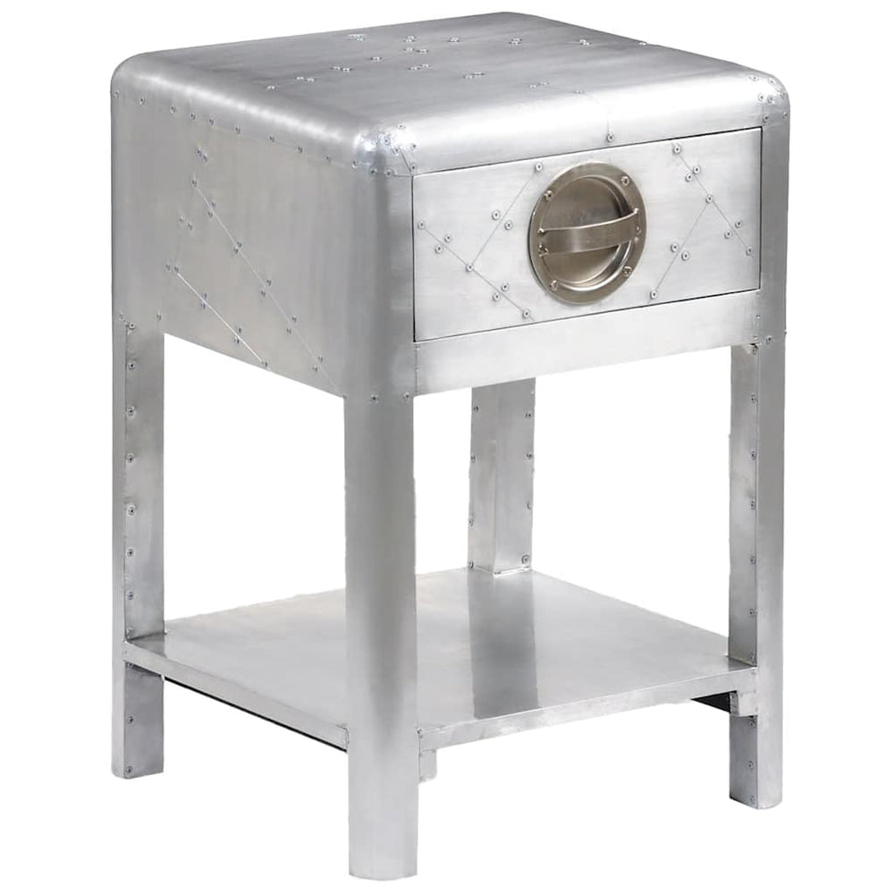 vidaXL Nightstand with 1 Drawer Vintage Aviator Airplane Style