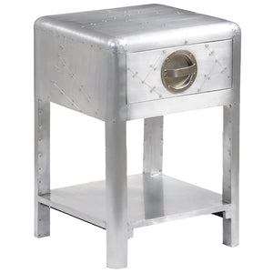 vidaXL Nightstand with 1 Drawer Vintage Aviator Airplane Style
