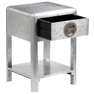 vidaXL Nightstand with 1 Drawer Vintage Aviator Airplane Style