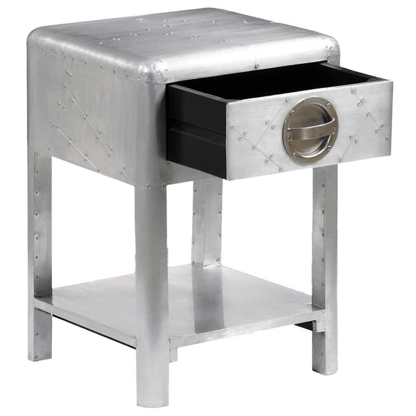 vidaXL Nightstand with 1 Drawer Vintage Aviator Airplane Style