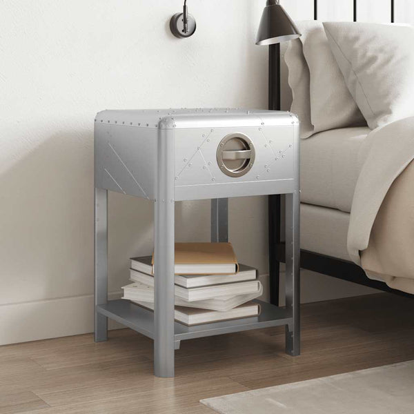 vidaXL Nightstand with 1 Drawer Vintage Aviator Airplane Style